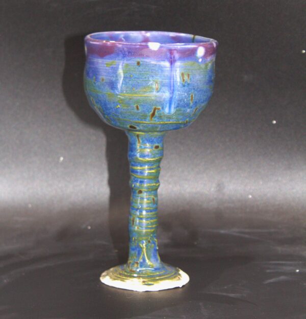Cobalt Blue Speckled Goblet - Image 2