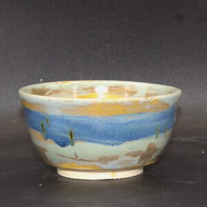 Blue and Green Striped Bowl