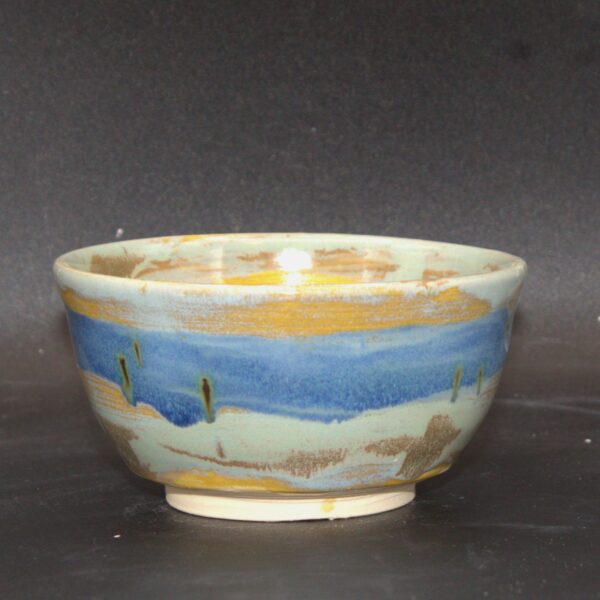 Blue and Green Striped Bowl