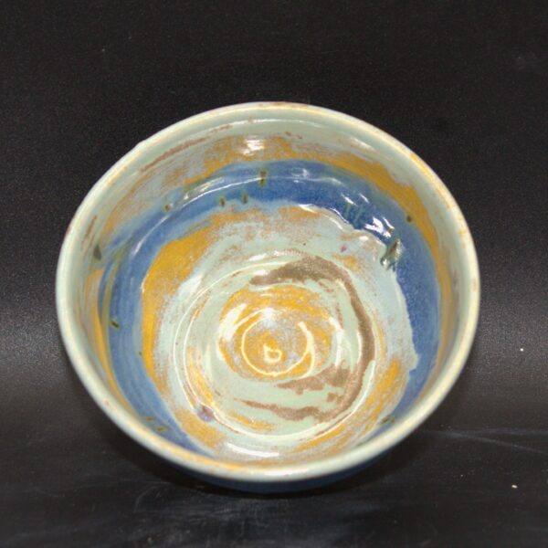 Blue and Green Striped Bowl - Image 3