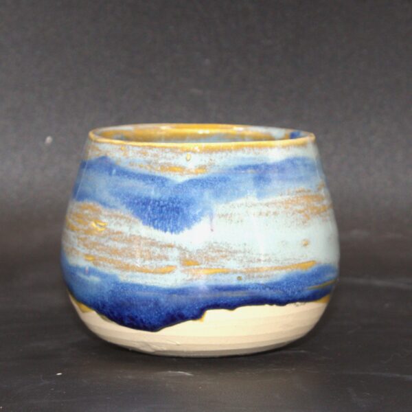 Blue and Green Striped Wine Cup