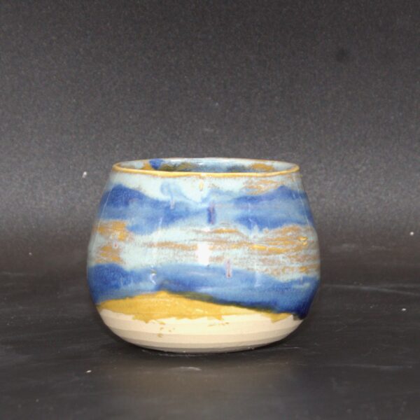 Blue and Green Striped Wine Cup - Image 2