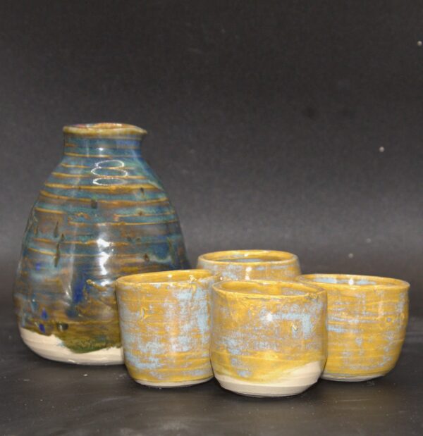 Blue and Yellow Sake Set