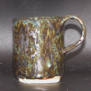 Tall Brown and Blue Speckled Mug
