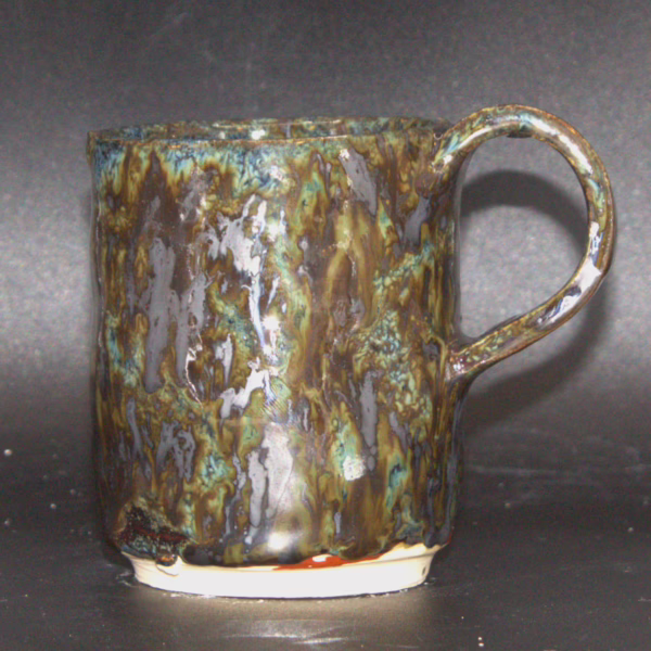 Tall Brown and Blue Speckled Mug