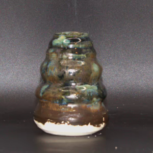 Dark Green and Brown Bubble Vase